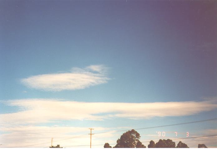 altocumulus lenticularis : Schofields, NSW   3 July 1990