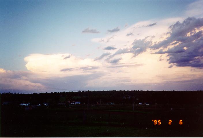 thunderstorm cumulonimbus_incus : Schofields, NSW   5 February 1995