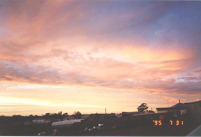 sunrise sunrise_pictures : Schofields, NSW   31 July 1995