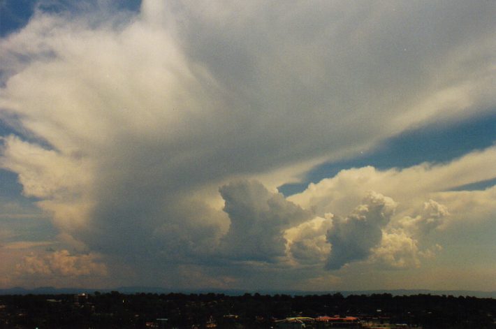 anvil thunderstorm_anvils : Rooty Hill, NSW   13 March 1999