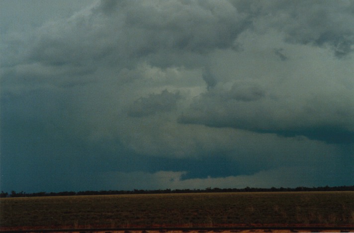 cumulonimbus thunderstorm_base : S of Wyandra, Qld   26 November 1999