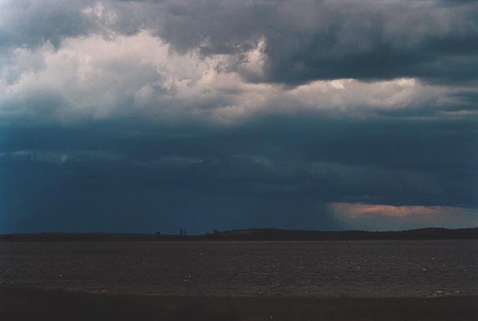 cumulonimbus thunderstorm_base : Coolmunda Dam, Inglewood, Qld   27 November 2000