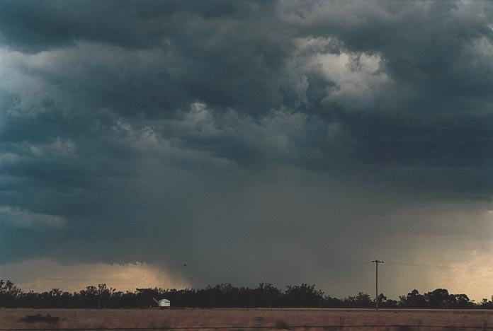 cumulonimbus thunderstorm_base : Coolmunda Dam, Inglewood, Qld   27 November 2000