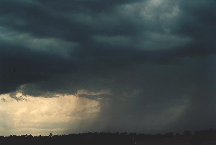 cumulonimbus thunderstorm_base : W of Quirindi, NSW   29 November 2000