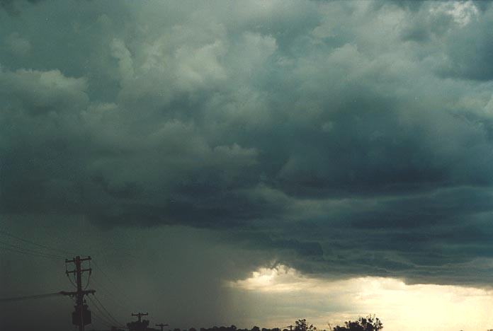 cumulonimbus thunderstorm_base : W of Quirindi, NSW   29 November 2000