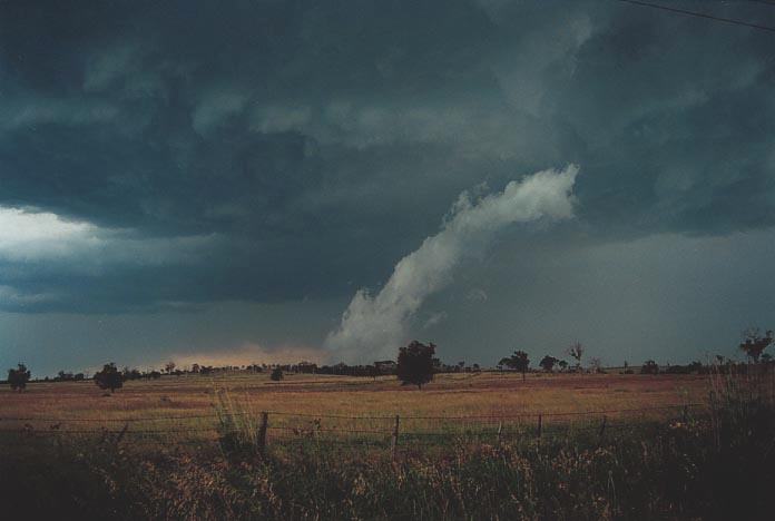 cumulonimbus supercell_thunderstorm : S of Muswellbrook, NSW   6 December 2000