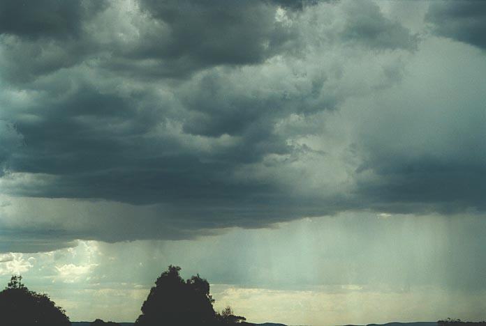 cumulonimbus thunderstorm_base : N of Marulan, NSW   4 January 2001