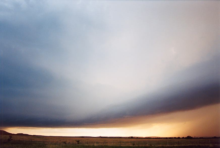 cumulonimbus thunderstorm_base : SE of Graham, Texas, USA   12 June 2003