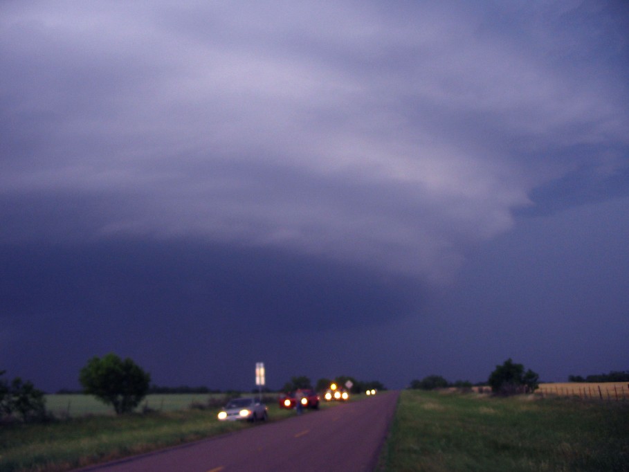 cumulonimbus thunderstorm_base : E of Benjamin, Texas, USA   13 May 2005