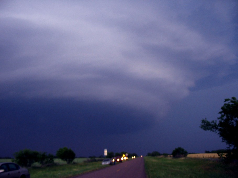 cumulonimbus thunderstorm_base : E of Benjamin, Texas, USA   13 May 2005