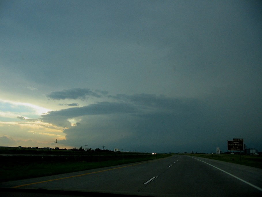 cumulonimbus supercell_thunderstorm : I-70 near Flagler, Colorado, USA   2 June 2005