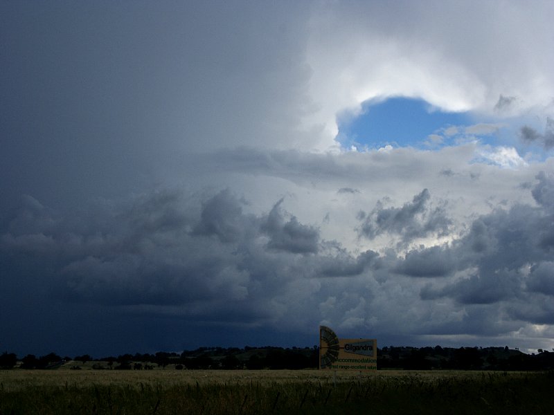 cumulonimbus thunderstorm_base : S of Coonabarabran, NSW   25 November 2005