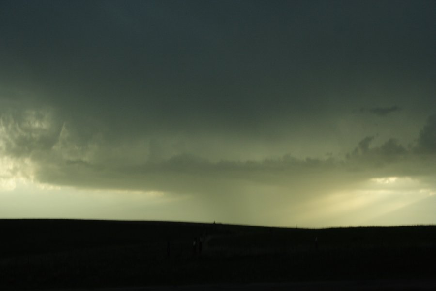 cumulonimbus thunderstorm_base : S of Bismark, North Dakota, USA   27 May 2006