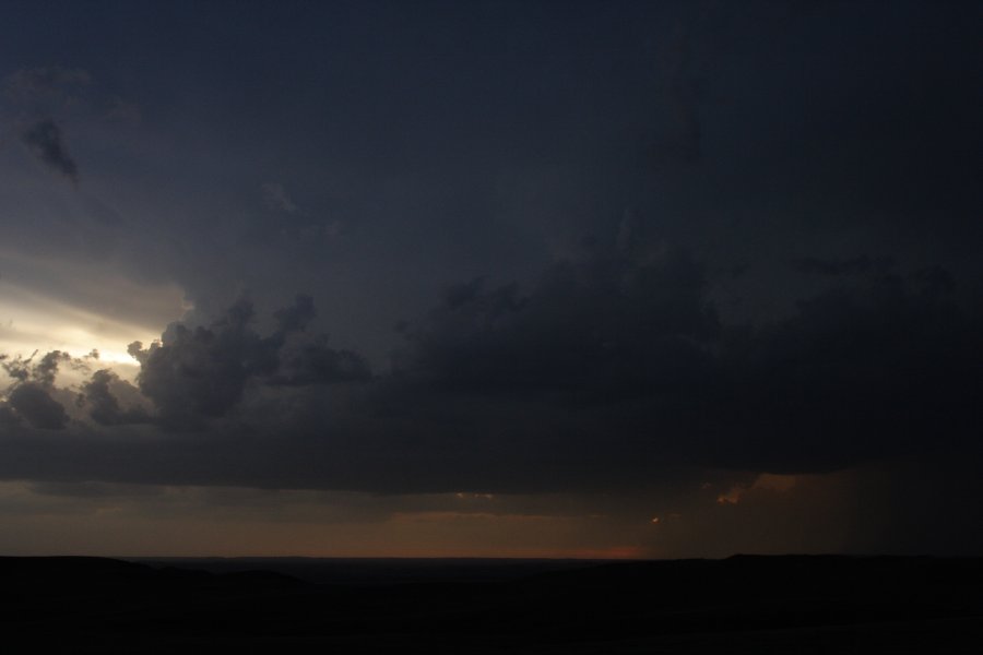 cumulonimbus thunderstorm_base : S of Bismark, North Dakota, USA   27 May 2006