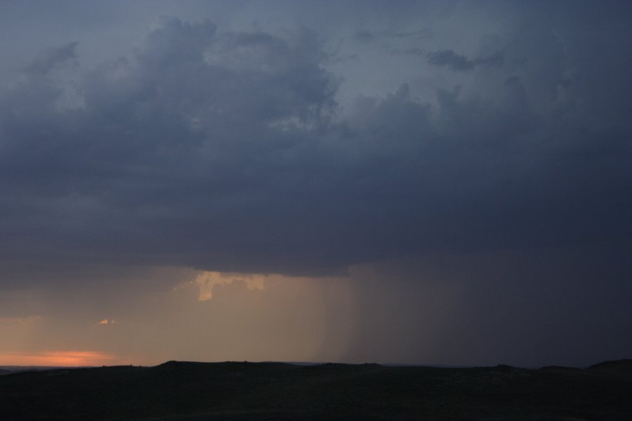 cumulonimbus thunderstorm_base : S of Bismark, North Dakota, USA   27 May 2006