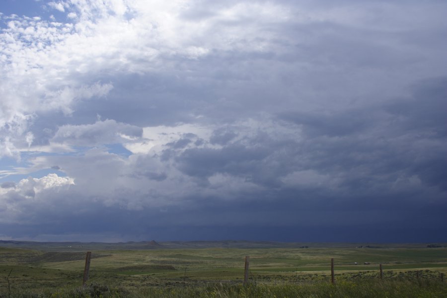 cumulonimbus thunderstorm_base : NW of Newcastle, Wyoming, USA   9 June 2006