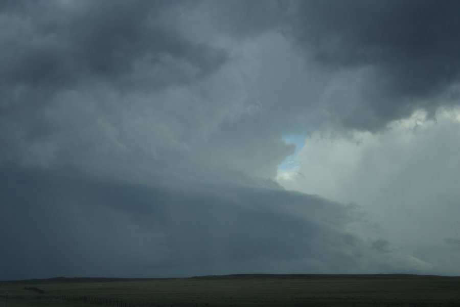 cumulonimbus thunderstorm_base : S of Newcastle, Wyoming, USA   9 June 2006