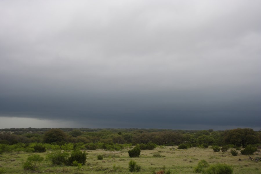 cumulonimbus thunderstorm_base : S of Junction, Texas, USA   2 May 2007