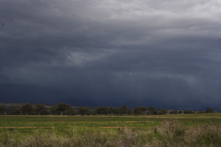 cumulonimbus thunderstorm_base : W of Manilla, NSW   14 October 2008