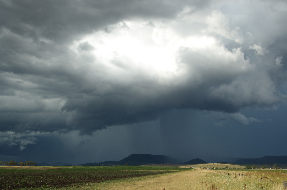 cumulonimbus thunderstorm_base : near Warwick, QLD   24 January 2009